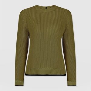 Saint and Sofia Remy Crop Jumper Sweater in Khaki Green Size Small